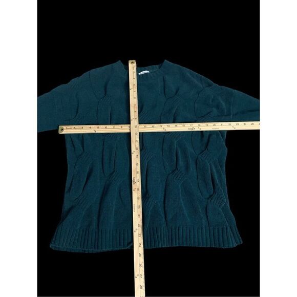Excellent CONDITION WOMEN J. Jill Chenille Dark Green Crewneck Cable Knit Pullov - Picture 6 of 12